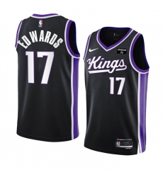 Men Sacramento Kings 17 Kessler Edwards Black 2023 24 Icon Edition Swingman Stitched Basketball Jersey