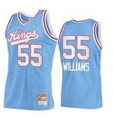 Men Sacramento Kings 55 Jason Williams M&N Hardwood Classic Light Blue Jersey