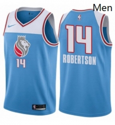 Mens Nike Sacramento Kings 14 Oscar Robertson Swingman Blue NBA Jersey City Edition