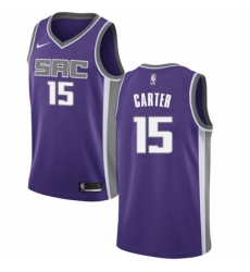 Mens Nike Sacramento Kings 15 Vince Carter Swingman Purple Road NBA Jersey Icon Edition 