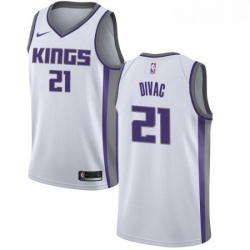 Mens Nike Sacramento Kings 21 Vlade Divac Authentic White NBA Jersey Association Edition