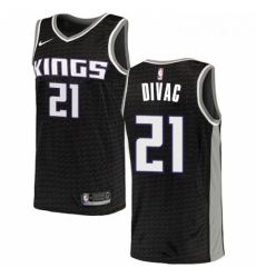 Mens Nike Sacramento Kings 21 Vlade Divac Swingman Black NBA Jersey Statement Edition