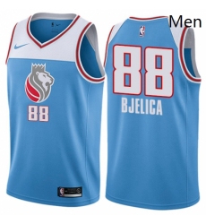 Mens Nike Sacramento Kings 88 Nemanja Bjelica Swingman Blue NBA Jersey City Edition 