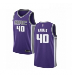 Mens Sacramento Kings 40 Harrison Barnes Authentic Purple Basketball Jersey Icon Edition 