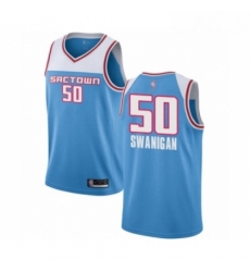 Mens Sacramento Kings 50 Caleb Swanigan Authentic Purple Basketball Jersey Icon Edition 