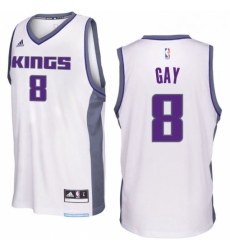 Sacramento Kings 8 Rudy Gay 2016 17 Seasons White Home New Swingman Jersey 