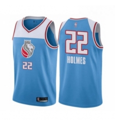 Youth Sacramento Kings 22 Richaun Holmes Swingman Blue Basketball Jersey City Edition 