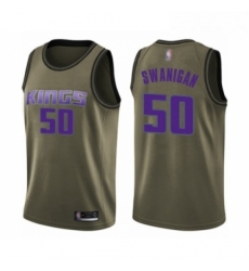 Youth Sacramento Kings 50 Caleb Swanigan Swingman Green Salute to Service Basketball Jersey 