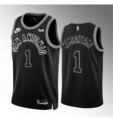 Men San Antonio Spurs 1 Victor Wembanyama Black 2022 23 Classic Edition Stitched Basketball Jersey