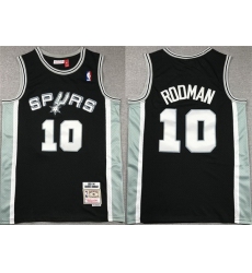 Men San Antonio Spurs 10 Dennis Rodman Black Stitched Jersey