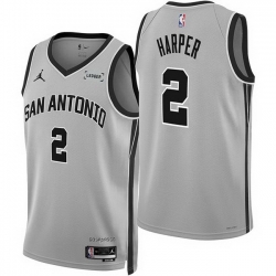 Men San Antonio Spurs  2 Dylan Harper Silver 2025 Statement Edition Stitched Basketball Jersey