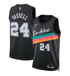 Men San Antonio Spurs 24 Devin Vassell Black 2025 26 City Edition Stitched Basketball Jersey