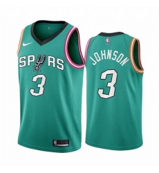 Men San Antonio Spurs 3 Keldon Johnson 2022 23 Teal City Edition Stitched Jersey