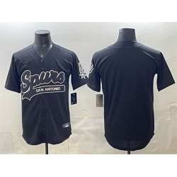 Men San Antonio Spurs Blank Black Stitched Baseball Jersey