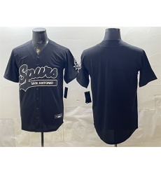 Men San Antonio Spurs Blank Black Stitched Baseball Jersey Men San Antonio Spurs Blank Black Stitched Baseball Jersey