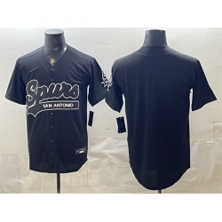 Men San Antonio Spurs Blank Black Stitched Baseball Jersey