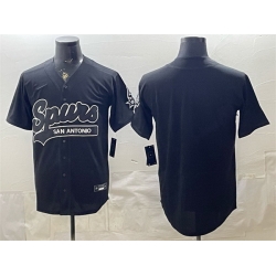 Men San Antonio Spurs Blank Black Stitched Baseball Jersey