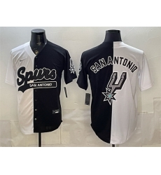 Men San Antonio Spurs Team Big Logo White Black Stitched Jersey Men San Antonio Spurs Team Big Logo White Black Stitched Jersey
