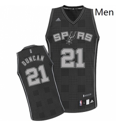 Mens Adidas San Antonio Spurs 21 Tim Duncan Swingman Black Rhythm Fashion NBA Jersey