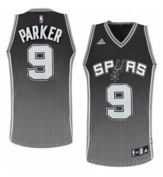 Mens Adidas San Antonio Spurs 9 Tony Parker Swingman Black Resonate Fashion NBA Jersey