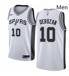 Mens Nike San Antonio Spurs 10 DeMar DeRozan Swingman White NBA Jersey Association Edition 