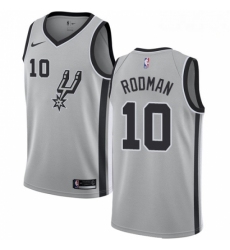Mens Nike San Antonio Spurs 10 Dennis Rodman Authentic Silver Alternate NBA Jersey Statement Edition
