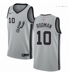 Mens Nike San Antonio Spurs 10 Dennis Rodman Swingman Silver Alternate NBA Jersey Statement Edition