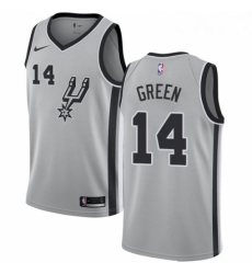 Mens Nike San Antonio Spurs 14 Danny Green Authentic Silver Alternate NBA Jersey Statement Edition