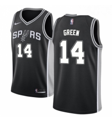 Mens Nike San Antonio Spurs 14 Danny Green Swingman Black Road NBA Jersey Icon Edition