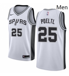 Mens Nike San Antonio Spurs 25 Jakob Poeltl Swingman White NBA Jersey Association Edition 
