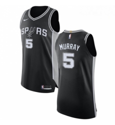 Mens Nike San Antonio Spurs 5 Dejounte Murray Authentic Black Road NBA Jersey Icon Edition