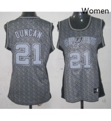Womens Adidas San Antonio Spurs 21 Tim Duncan Swingman Grey Static Fashion NBA Jersey