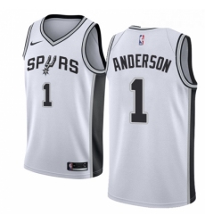 Womens Nike San Antonio Spurs 1 Kyle Anderson Authentic White Home NBA Jersey Association Edition