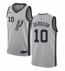Womens Nike San Antonio Spurs 10 DeMar DeRozan Swingman Silver NBA Jersey Statement Edition 