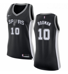 Womens Nike San Antonio Spurs 10 Dennis Rodman Swingman Black Road NBA Jersey Icon Edition