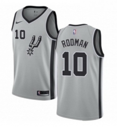 Womens Nike San Antonio Spurs 10 Dennis Rodman Swingman Silver Alternate NBA Jersey Statement Edition