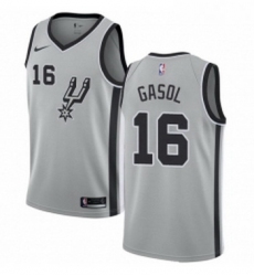 Womens Nike San Antonio Spurs 16 Pau Gasol Swingman Silver Alternate NBA Jersey Statement Edition 
