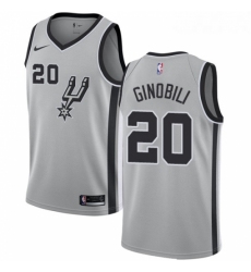 Womens Nike San Antonio Spurs 20 Manu Ginobili Swingman Silver Alternate NBA Jersey Statement Edition