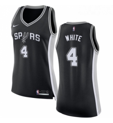 Womens Nike San Antonio Spurs 4 Derrick White Authentic Black Road NBA Jersey Icon Edition 