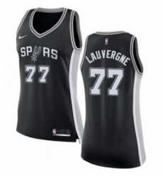 Womens Nike San Antonio Spurs 77 Joffrey Lauvergne Authentic Black Road NBA Jersey Icon Edition 