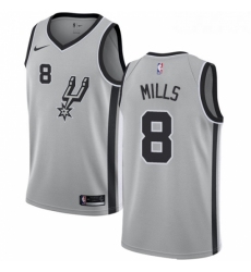 Womens Nike San Antonio Spurs 8 Patty Mills Swingman Silver Alternate NBA Jersey Statement Edition