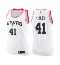 Womens San Antonio Spurs 41 Trey Lyles Swingman White Pink Fashion Basketball Jersey 