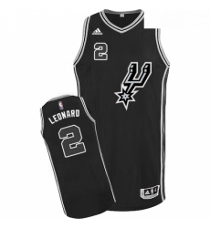 Youth Adidas San Antonio Spurs 2 Kawhi Leonard Authentic Black New Road NBA Jersey