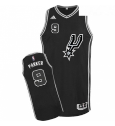 Youth Adidas San Antonio Spurs 9 Tony Parker Swingman Black New Road NBA Jersey