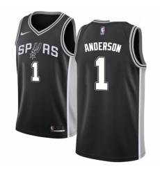 Youth Nike San Antonio Spurs 1 Kyle Anderson Swingman Black Road NBA Jersey Icon Edition