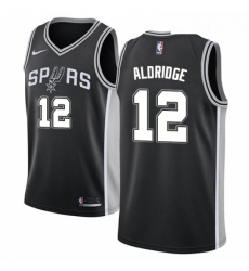Youth Nike San Antonio Spurs 12 LaMarcus Aldridge Swingman Black Road NBA Jersey Icon Edition