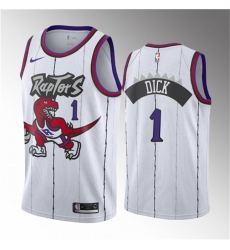 Men Toronto Raptors 1 Gradey Dick White 2023 Draft Classic Edition Stitched Basketball Jersey