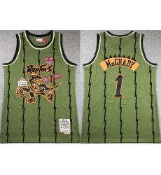 Men Toronto Raptors 1 Tracy McGrady Green 1998 99 Throwback Stitched Jersey