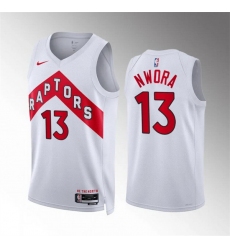 Men Toronto Raptors 13 Jordan Nwora White Association Edition Stitched Basketball Jersey