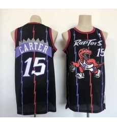 Men Toronto Raptors 15 Vince Carter Black Throwback Stitched Jersey